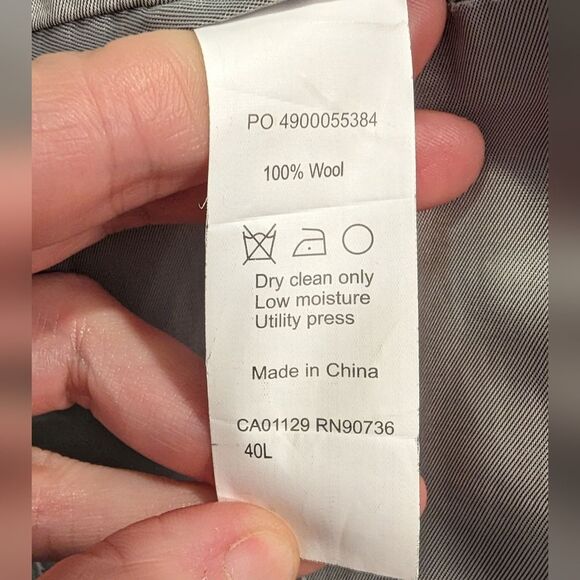 Calvin Klein men's 100% wool 2 button classic fit sports coat jacket blazer 40L - Picture 10 of 10